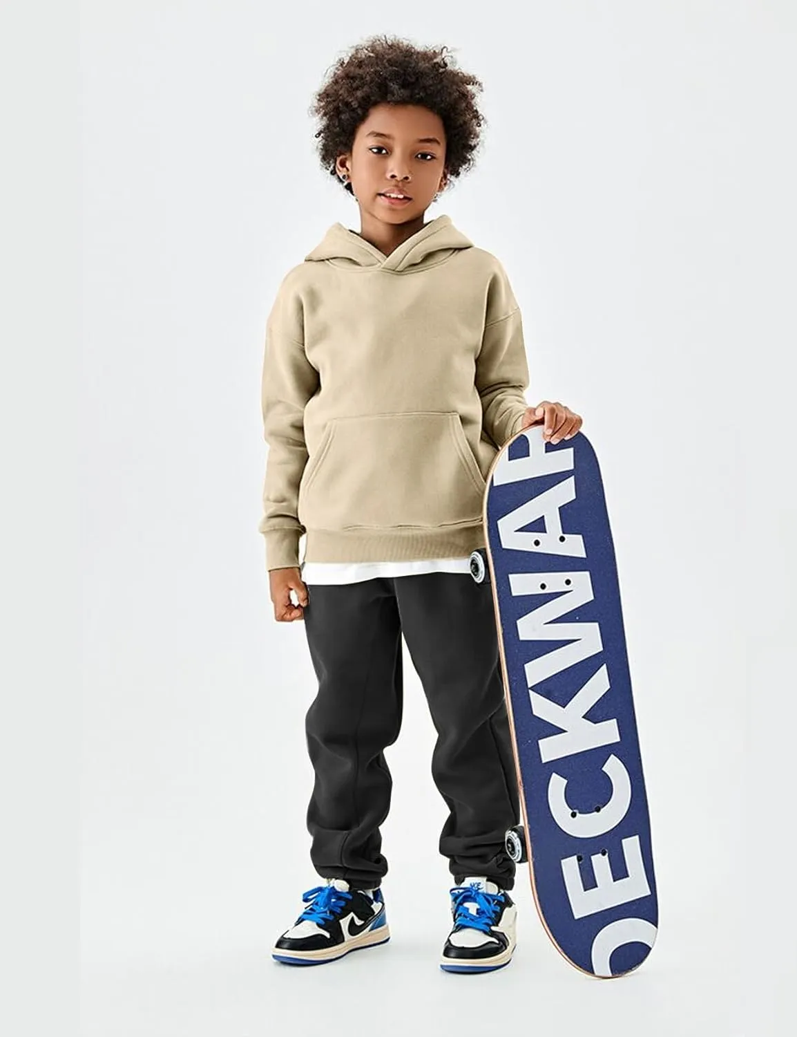 Flygo Unisex Boys Girls Fleece Lined Sherpa Hoodie Kids Warm Winter Hoodies Pullover Hooded Sweatshirt Sweater 4-13Y