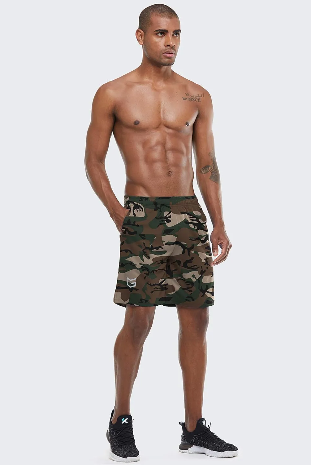 G Gradual Men's Workout Running Shorts Quick Dry Lightweight Gym Shorts with Zip Pockets