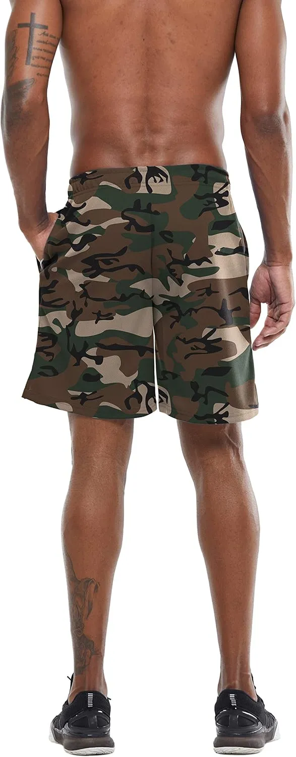 G Gradual Men's Workout Running Shorts Quick Dry Lightweight Gym Shorts with Zip Pockets