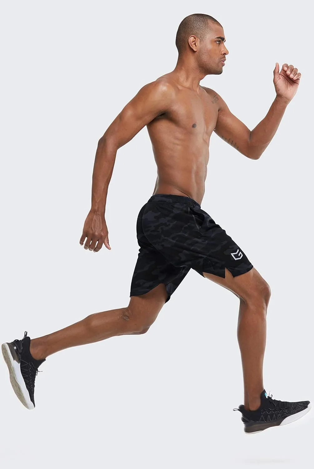 G Gradual Men's Workout Running Shorts Quick Dry Lightweight Gym Shorts with Zip Pockets