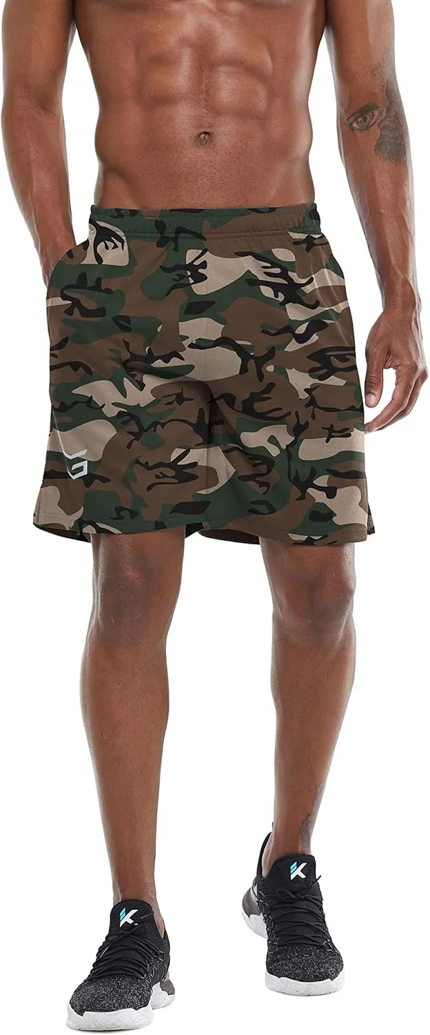 G Gradual Men's Workout Running Shorts Quick Dry Lightweight Gym Shorts with Zip Pockets
