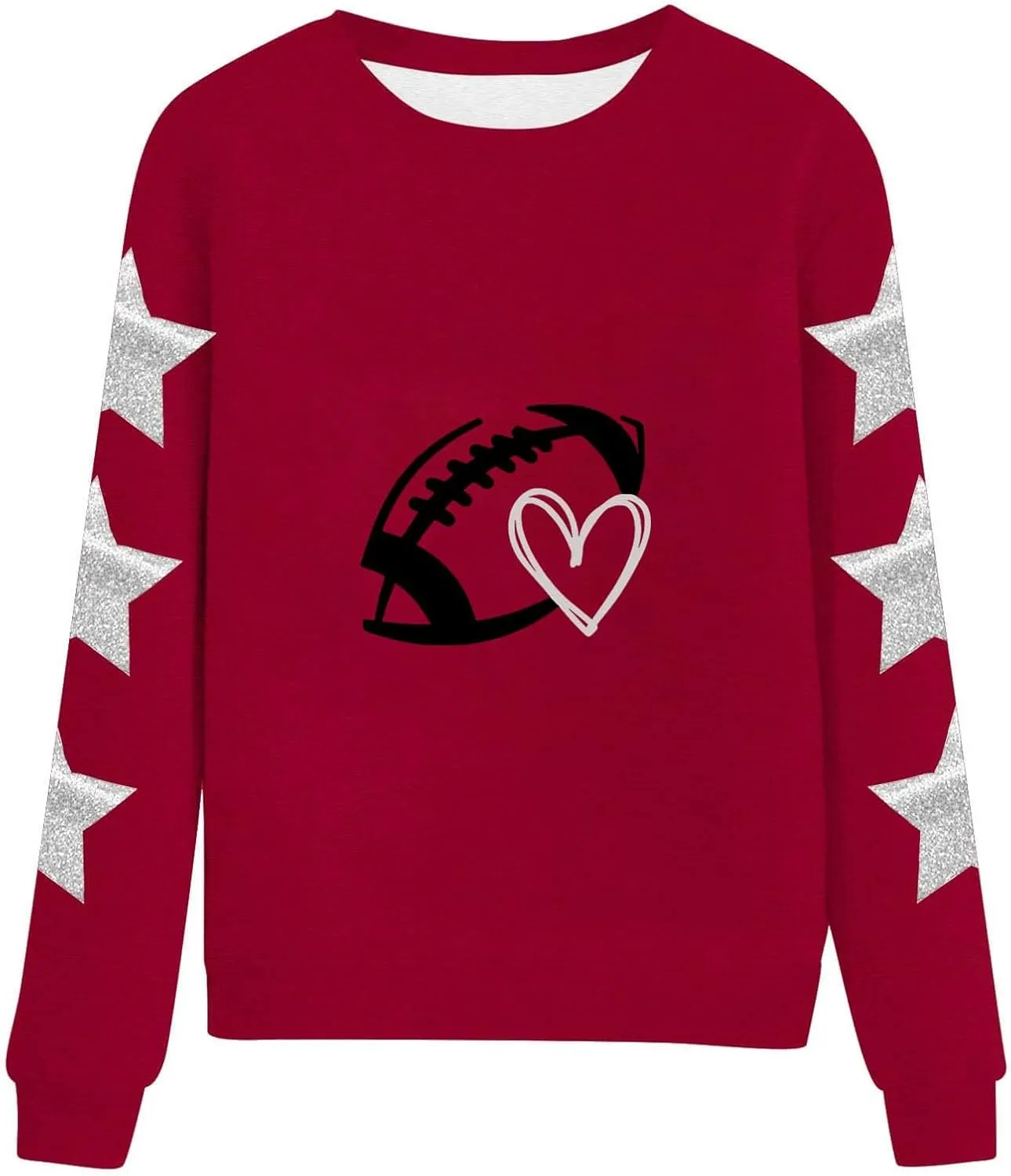 Game Day Sweatshirts for Women Trendy Long Sleeve Oversized Pullover Fashion Football Star Tops Winter Comfort Clothes