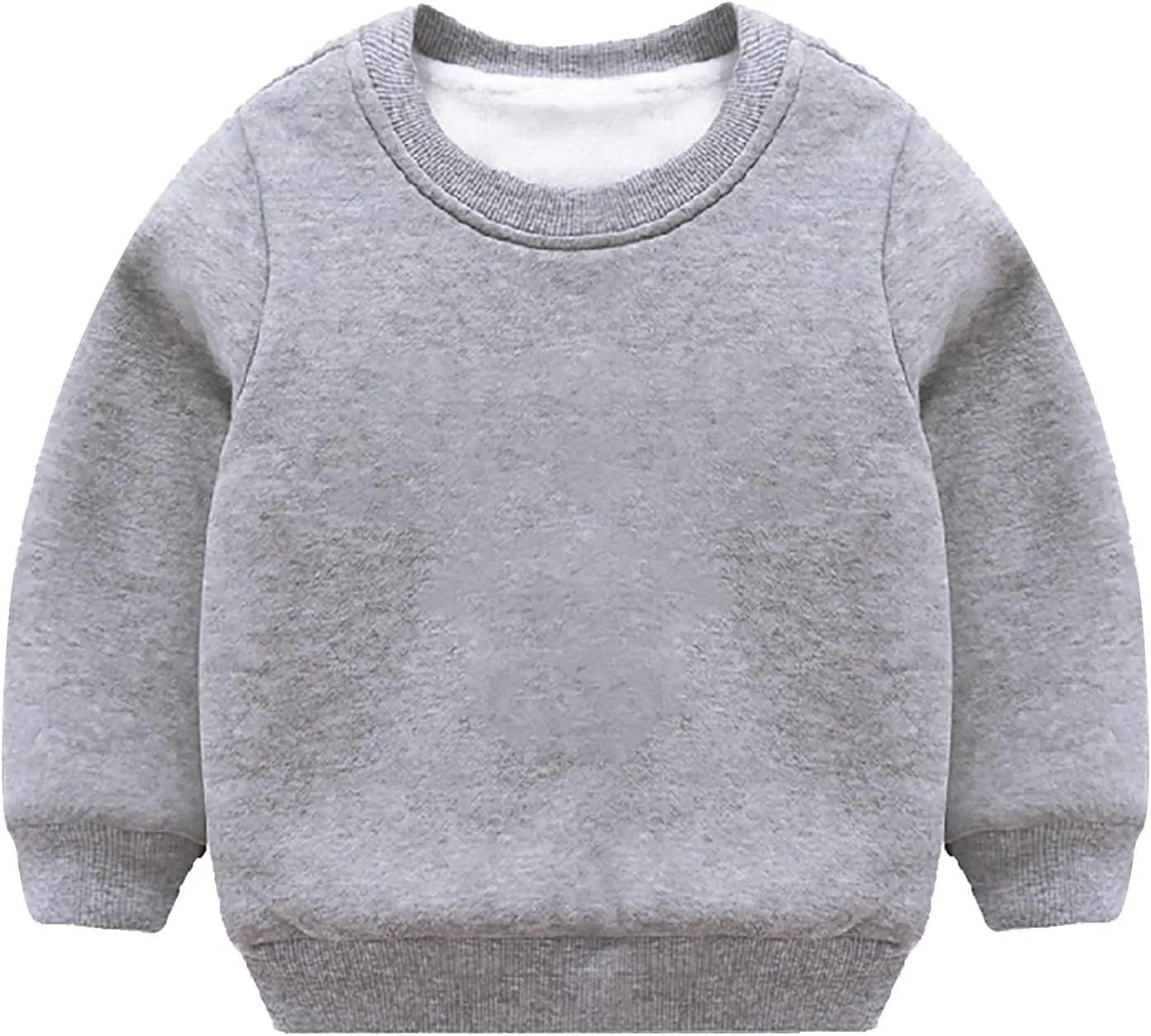 Girls and Toddlers' Winter Sherpa Lined Crewneck Sweatshirt Pullover Tops Kids Fleece Sweatshirt Boys Cotton Shirt