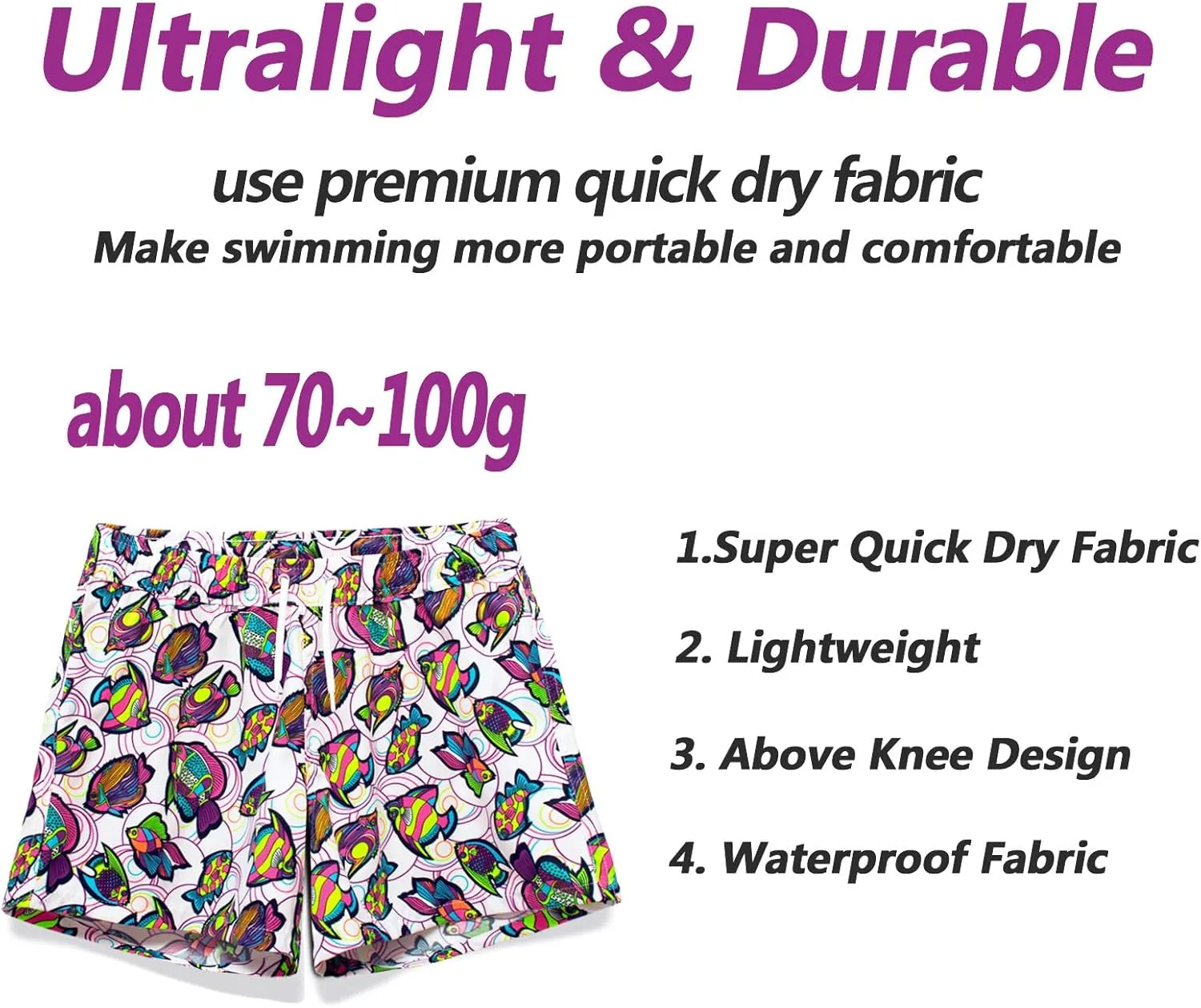 Girls Boys Swim Shorts Trunks Beach Board Shorts Kids Lightweight Casual Swimsuit Swimwear No Liner