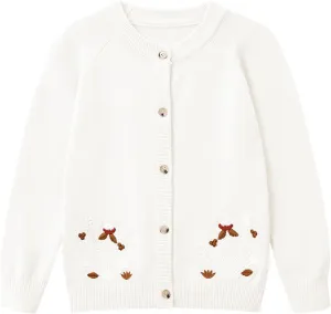 Girls' Cardigan Toddler Long Sleeve Sweater School Uniforms Sweater Button Up Knit Jacket Outwear