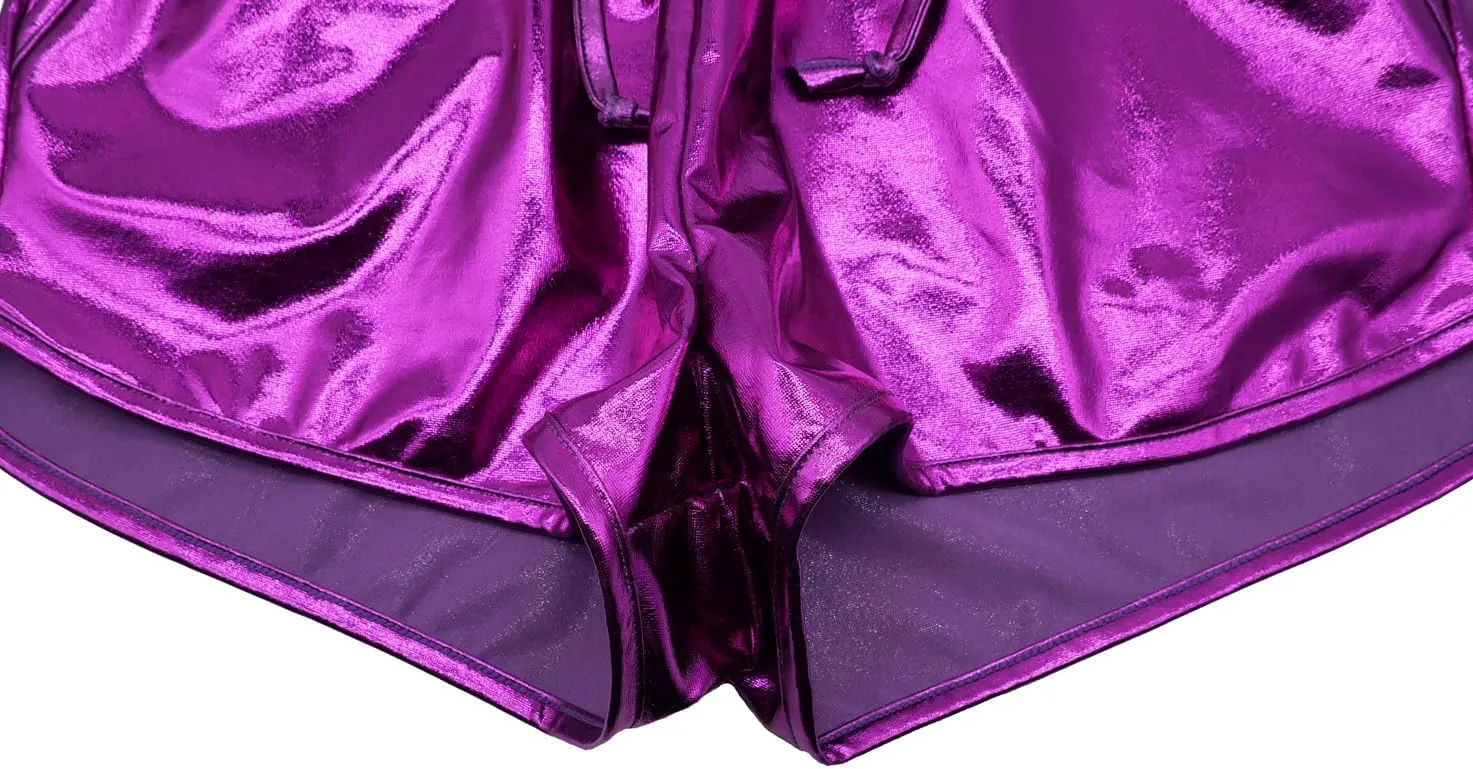 Girls Metallic Shorts Sparkly Hot Pants Kids Shiny Dance Costume Outfits Glitter Gymnastics Shorts
