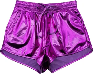 Girls Metallic Shorts Sparkly Hot Pants Kids Shiny Dance Costume Outfits Glitter Gymnastics Shorts