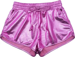 Girls Metallic Shorts Sparkly Hot Pants Kids Shiny Dance Costume Outfits Glitter Gymnastics Shorts