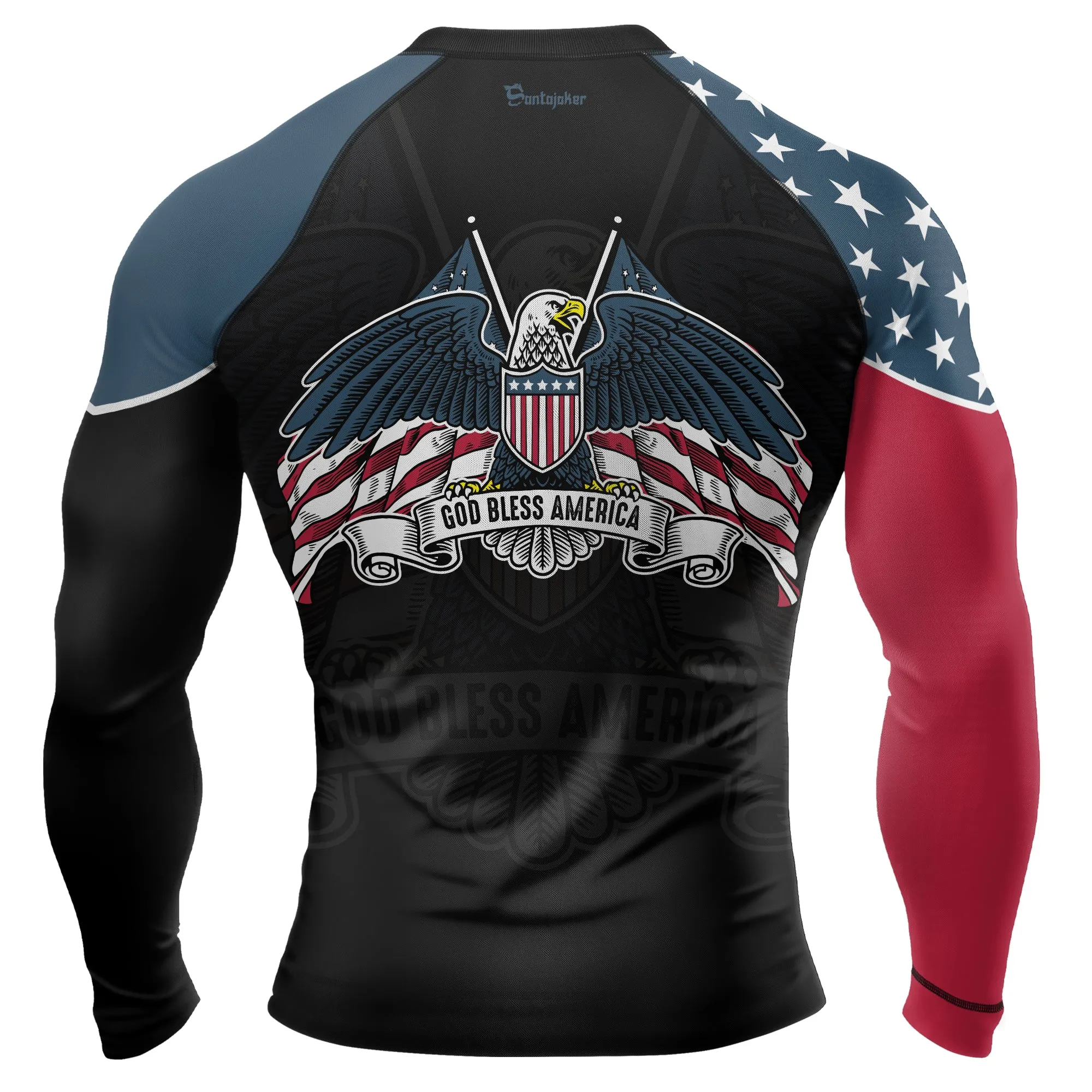 God Bless America Men's Long Sleeve Rash Guard