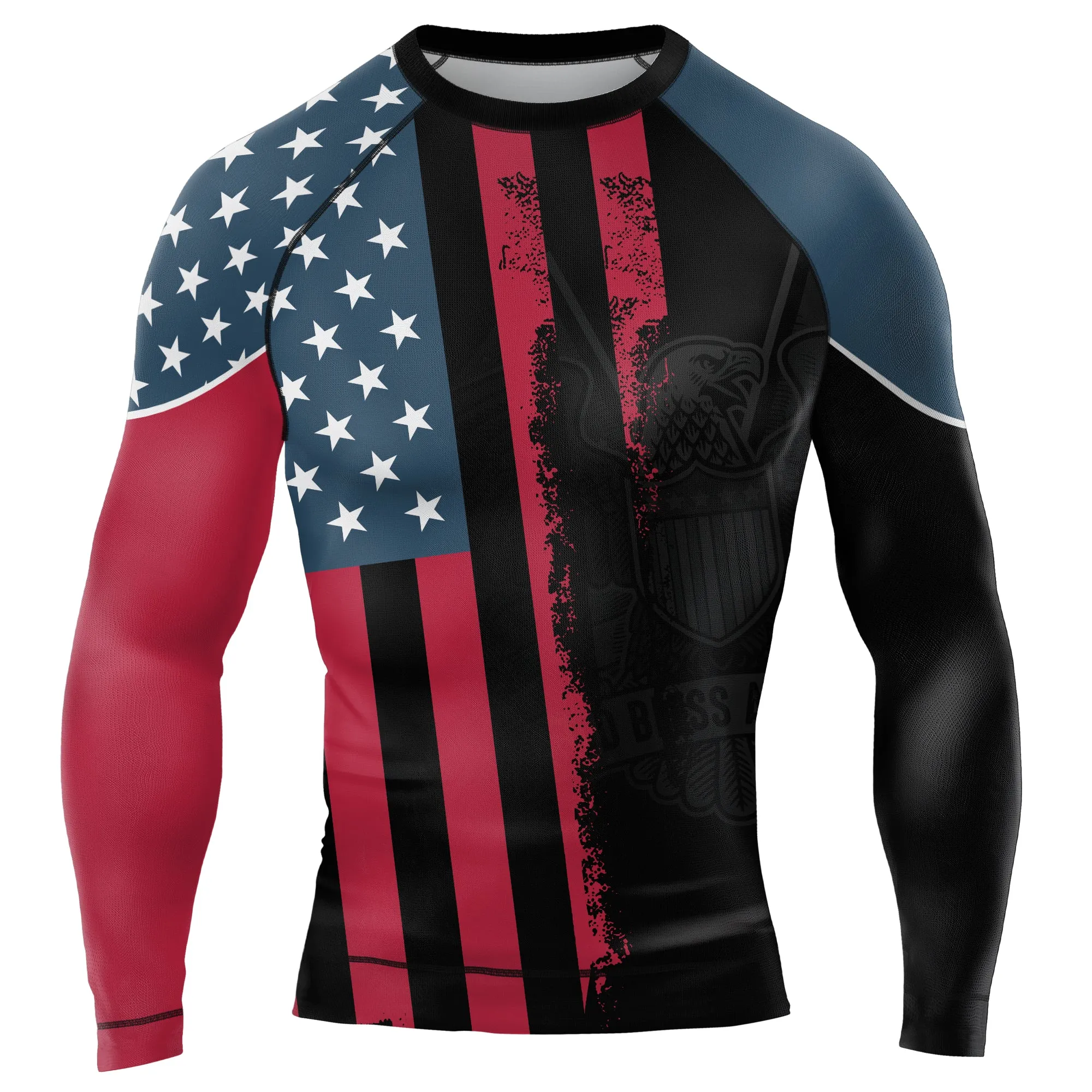 God Bless America Men's Long Sleeve Rash Guard