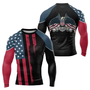God Bless America Men's Long Sleeve Rash Guard