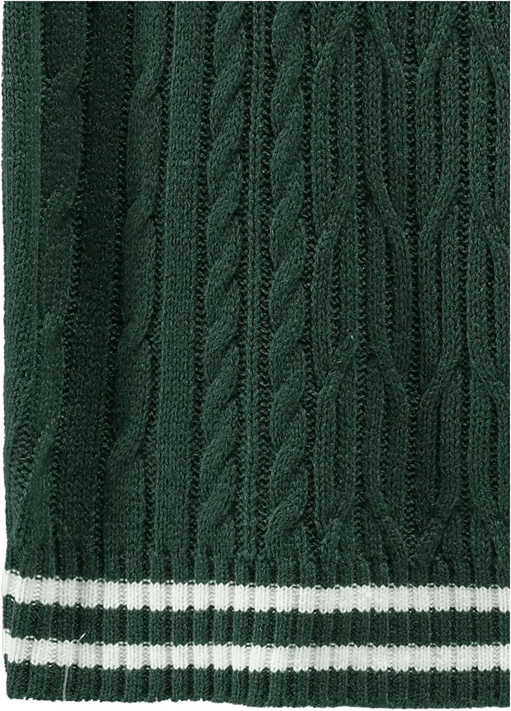 GORGLITTER Men's Striped Cable Knit Sweater Vest Sleeveless V Neck Pullover Sweater Tops