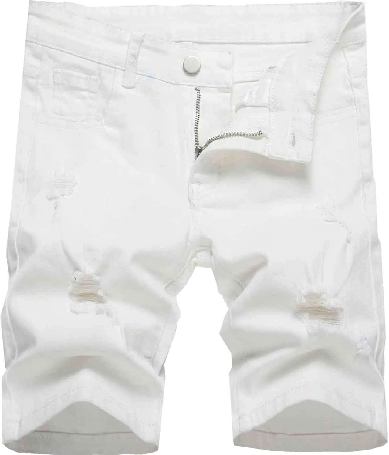 GUNLIRE Boy's Jean Shorts Stretch Ripped Distressed Slim Fit Fashion Denim Shorts with Pockets