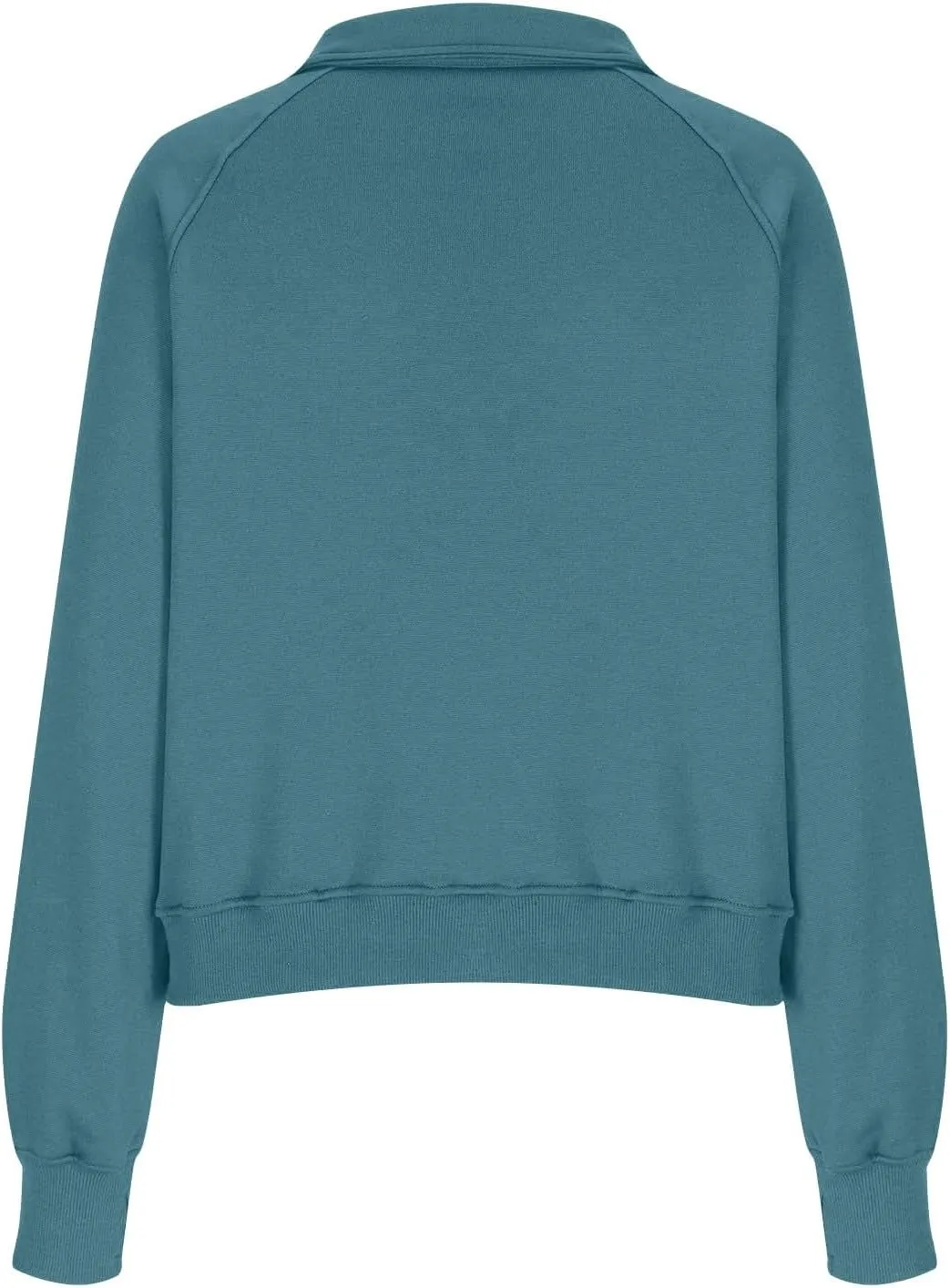 Half Zip Pullover Women Fall Fleece Oversized Sweatshirt Trendy 1/4 Zip Hoodie Y2k Cropped Sweater with Thumb Hole
