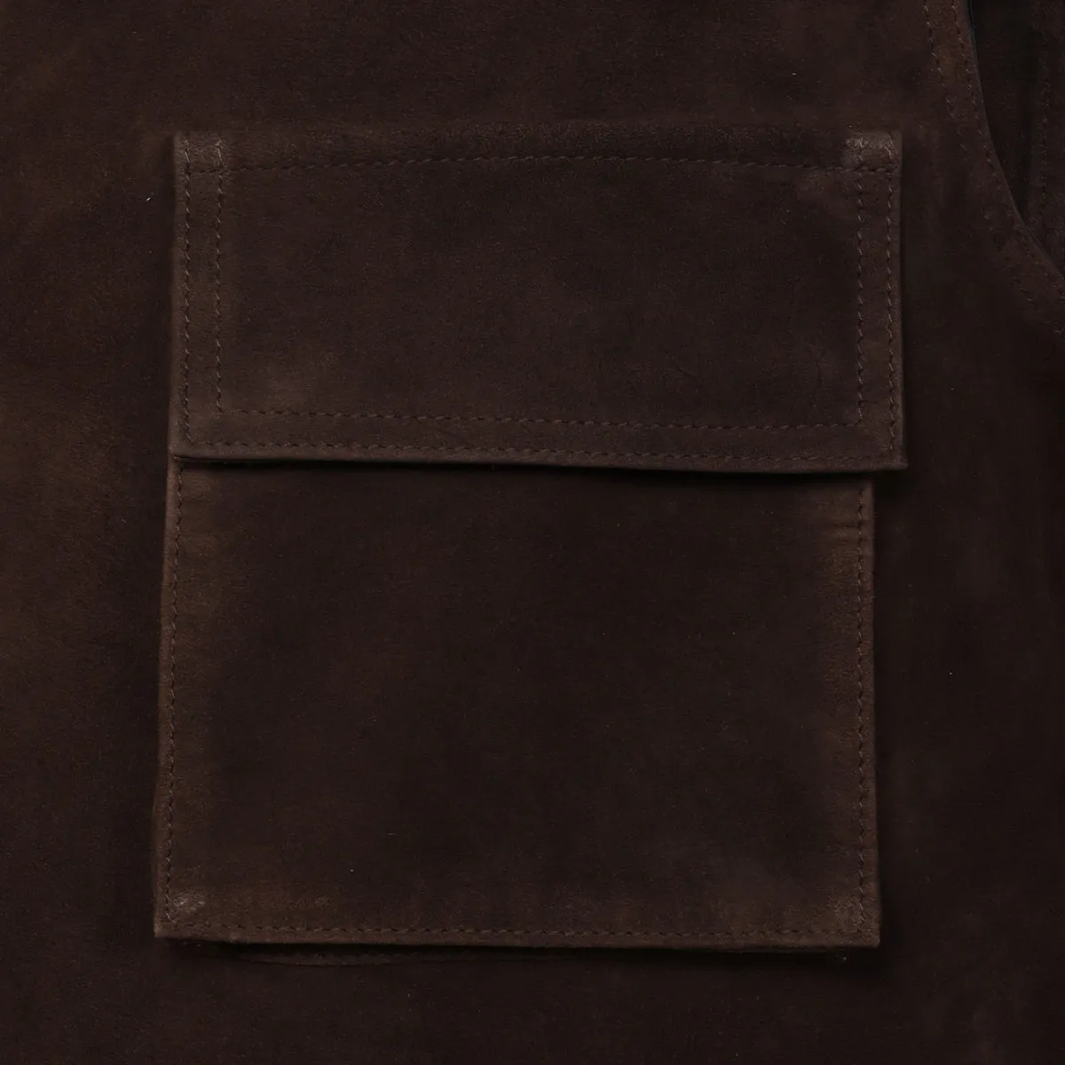 Handmade Elegant Dark Brown Suede Leather Multi-Pockets Vest