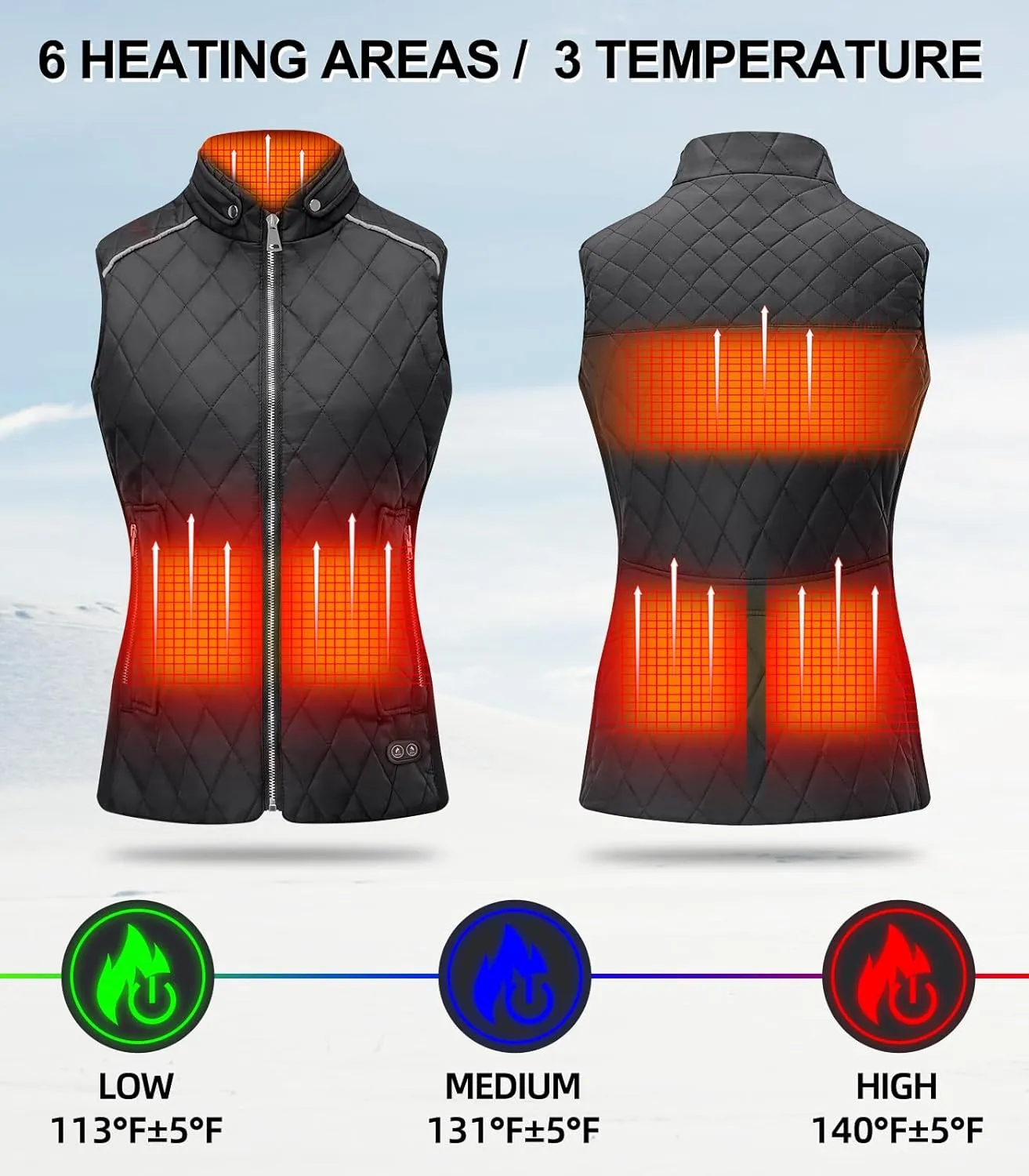 Heated Vest Women Rechargeable with Battery Pack included Slim fit Electric heated coatWomens Heated Vests