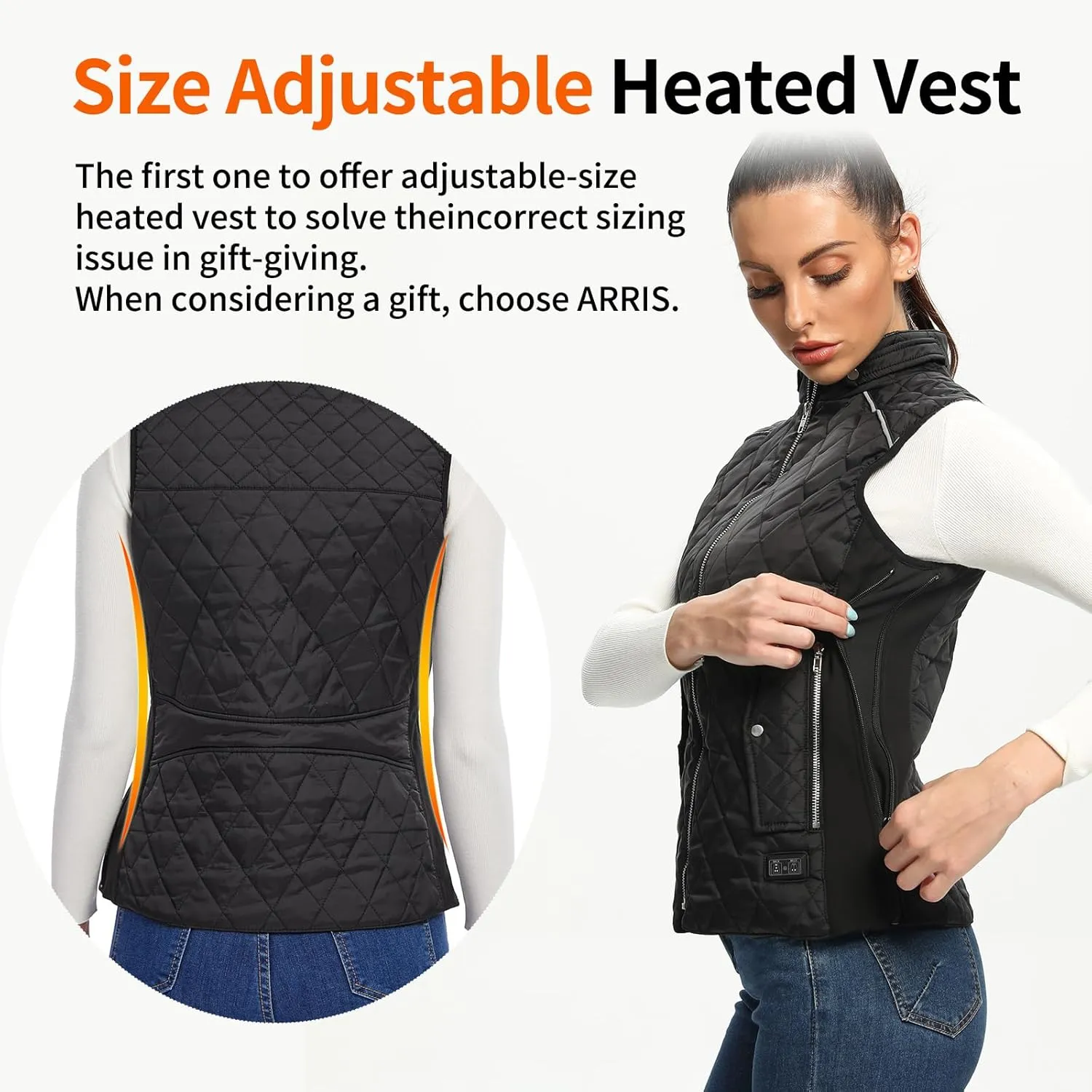 Heated Vest Women Rechargeable with Battery Pack included Slim fit Electric heated coatWomens Heated Vests