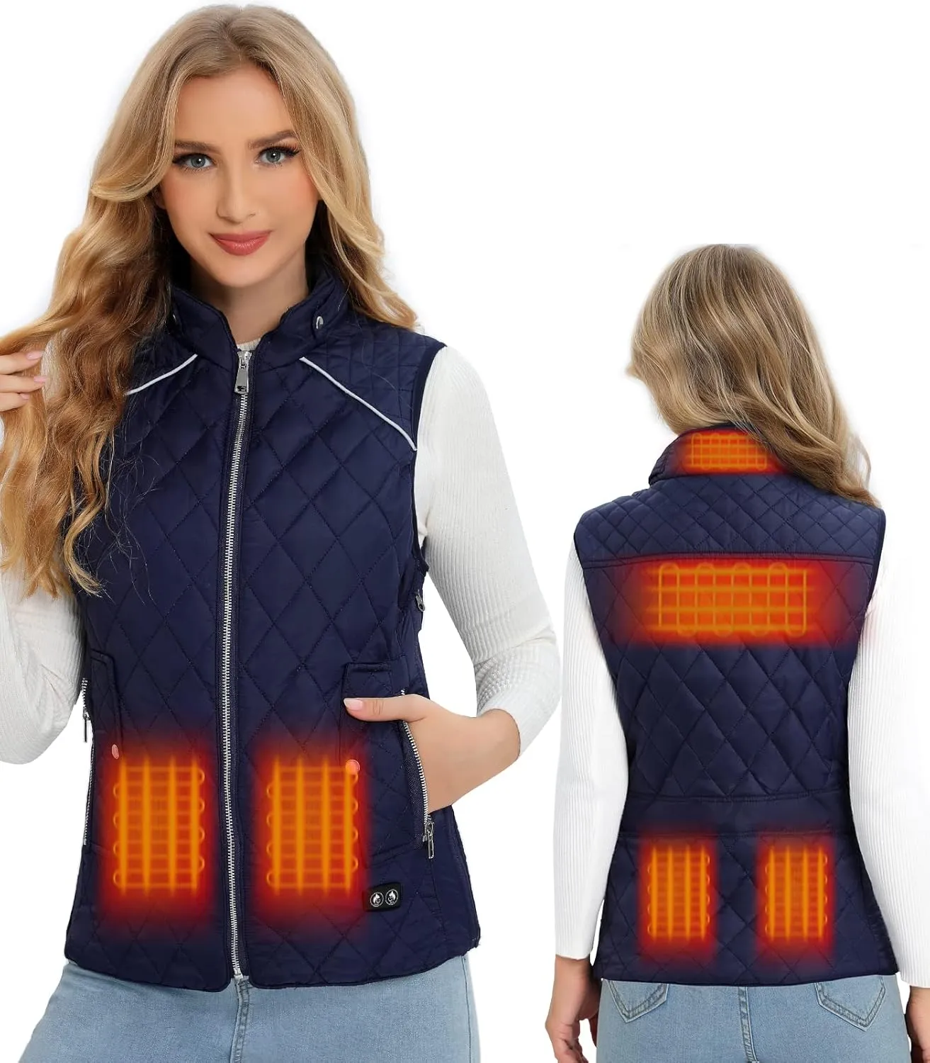 Heated Vest Women Rechargeable with Battery Pack included Slim fit Electric heated coatWomens Heated Vests