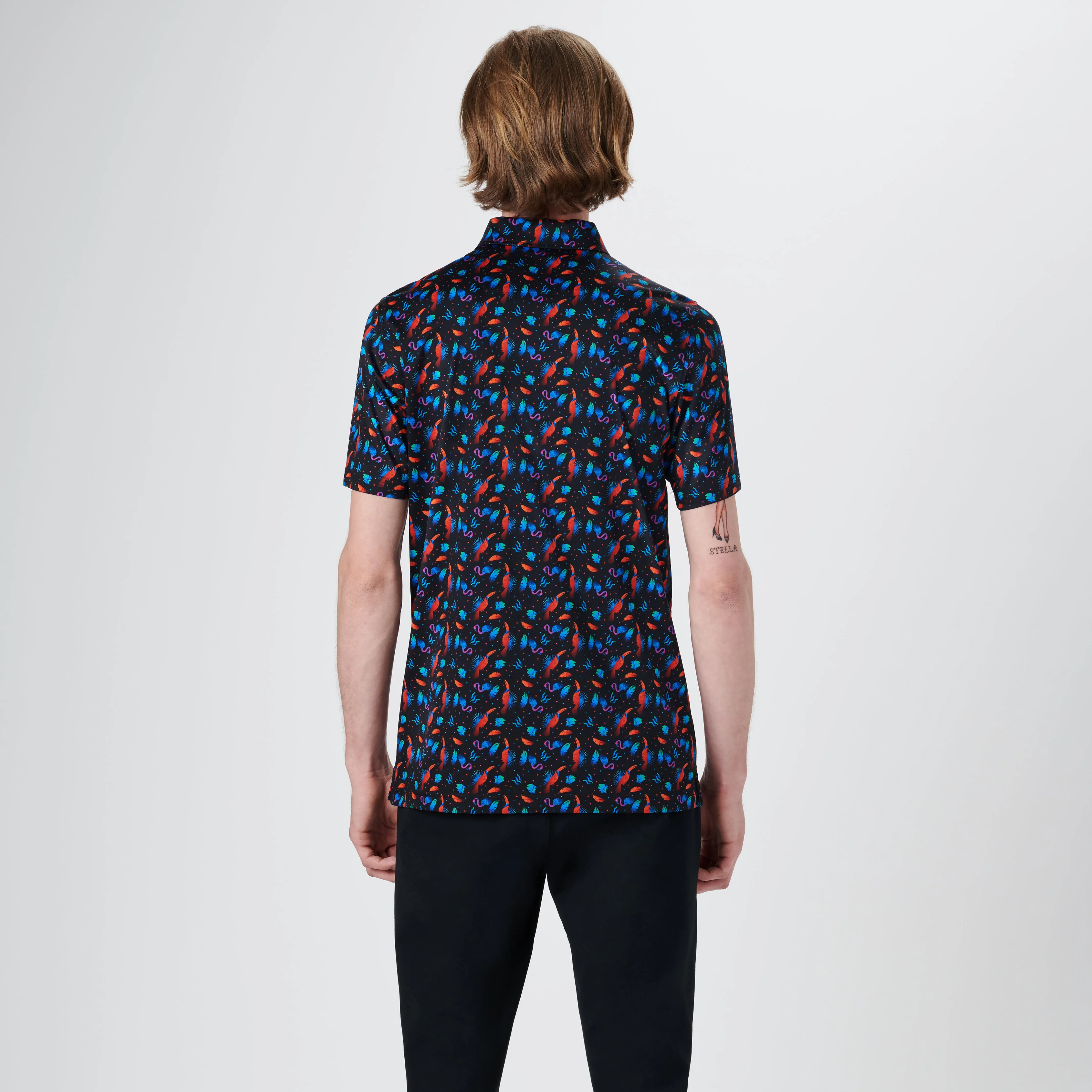 Hendrix Tropical Birds Print Polo