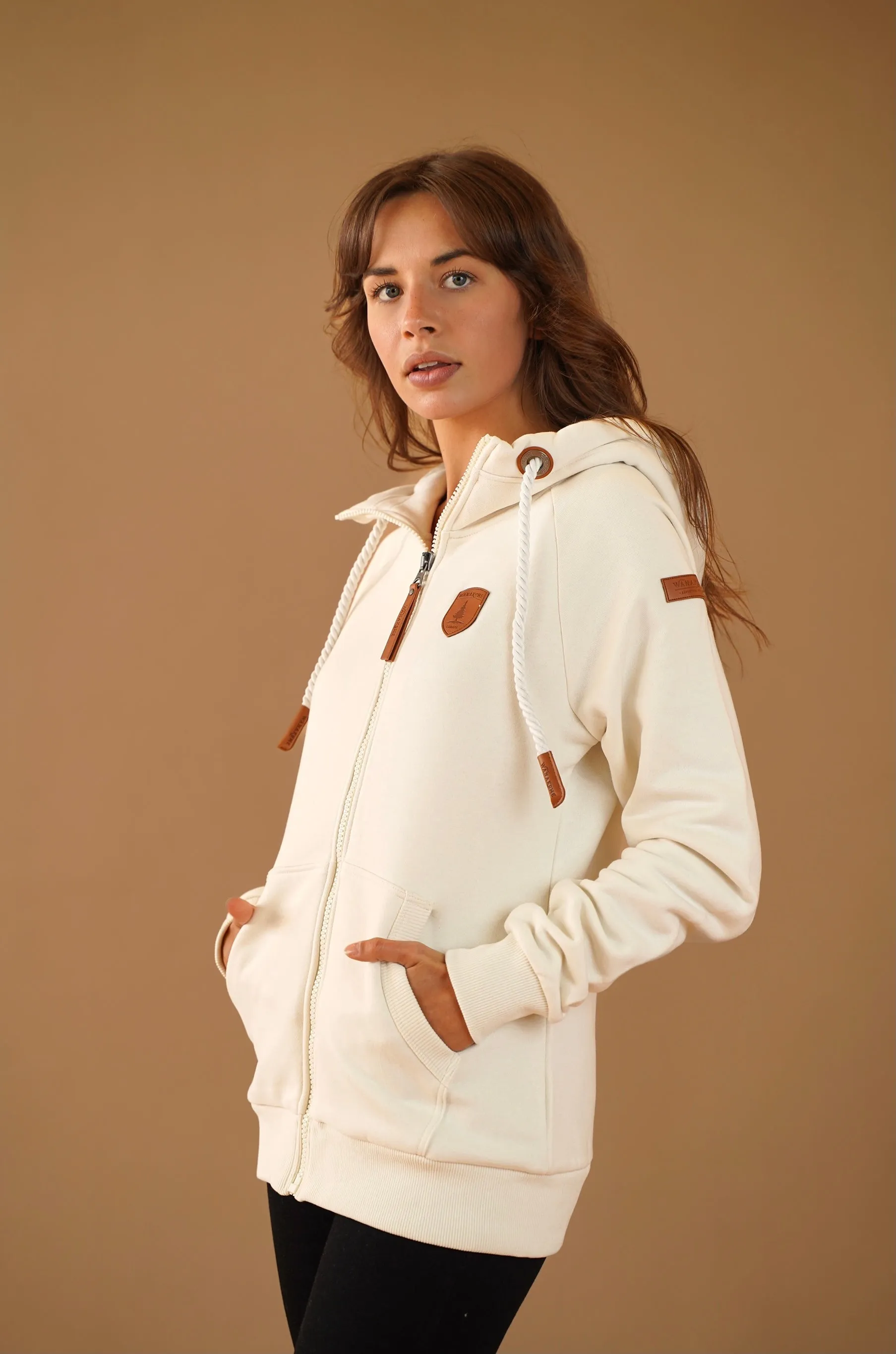 Hera Oatmeal Full-Zip Hoodie