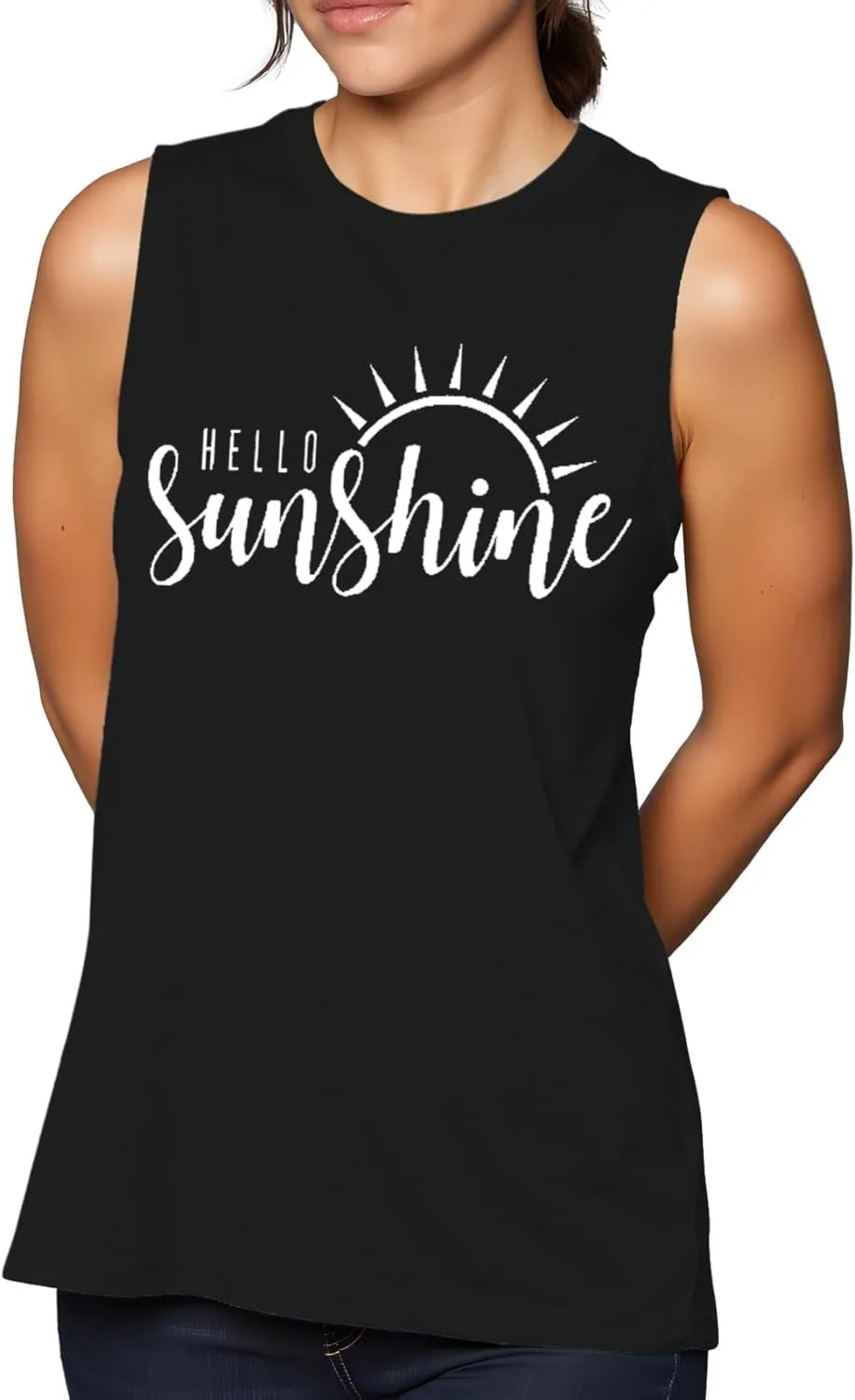 Here Comes The Sun Shirts Womens Sunshine Coffee Graphic Tank Top Sleeveless Tee