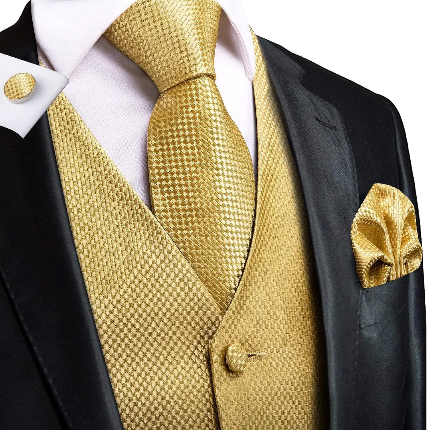 Hi-Tie Silk Mens Suit Vest and Tie Set Paisley Floral Jacquard Formal Dress Waistcoat For Tuxedo Wedding Party Business