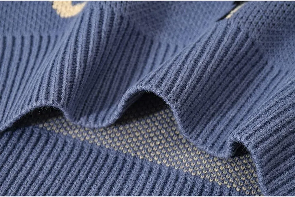 Hip Hop Knit Men's and Women's Sweater Harajuku Butterfly Loose Top Casual Streetwear Pullover Sweater