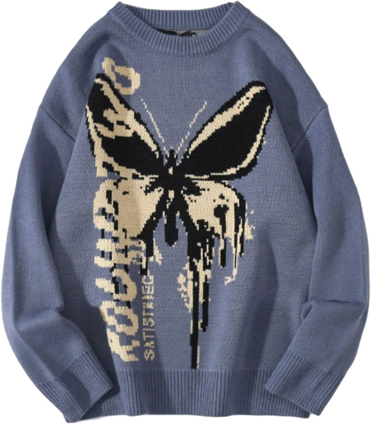 Hip Hop Knit Men's and Women's Sweater Harajuku Butterfly Loose Top Casual Streetwear Pullover Sweater