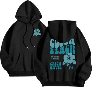 Hoodies for Teen Girls Graphic Letter Print Drawstring Hoodies Sweatshirts 2024 Fall Y2k Loose-Fit Cute Sweatshirts
