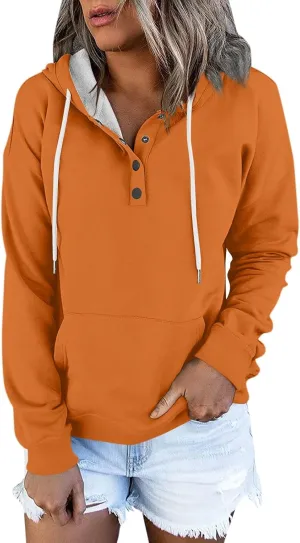 Hoodies for Women Trendy Graphic Hoodie Y2K Long Sleeve Pullover Fall Fashion 2024 Button Down Drawstring Sweatshirt