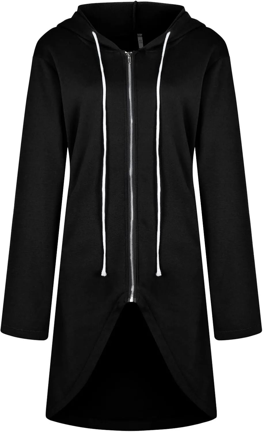 Hoodies for Women Zip up Knee Length Long Hoodies Casual Loose Solid Hooded Jackets Oversized Sweatshirts with Pocket