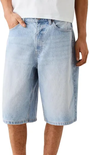 Hulpvktsgiq Baggy Jean Shorts for Men Casual Loose Fit Hip Hop Skateboard Denim Shorts