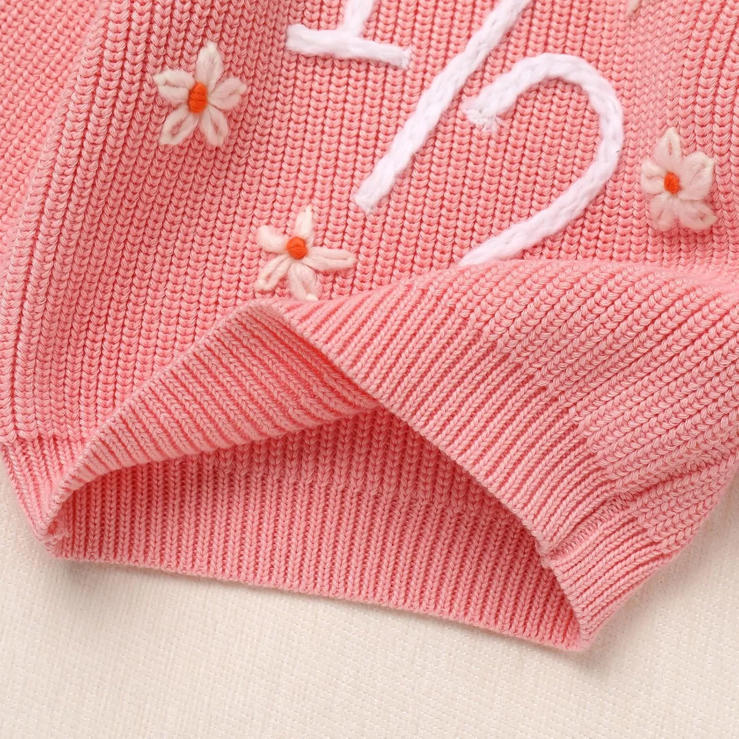 IDOPIP Toddler Baby Girls First Birthday Outfit Boho Embroidery One Sweater Top Knit Pullover Sweatshirt Fall Winter Clothes