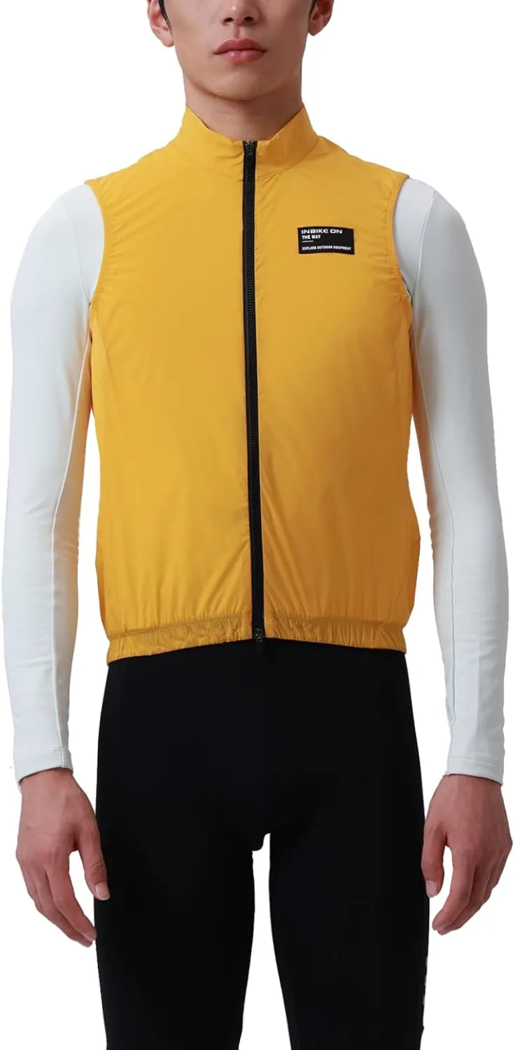 INBIKE Lightweight Cycling Vest for Men, Water Resistant Windproof Sleeveless Jacket, Breathable Reflective Biking Running