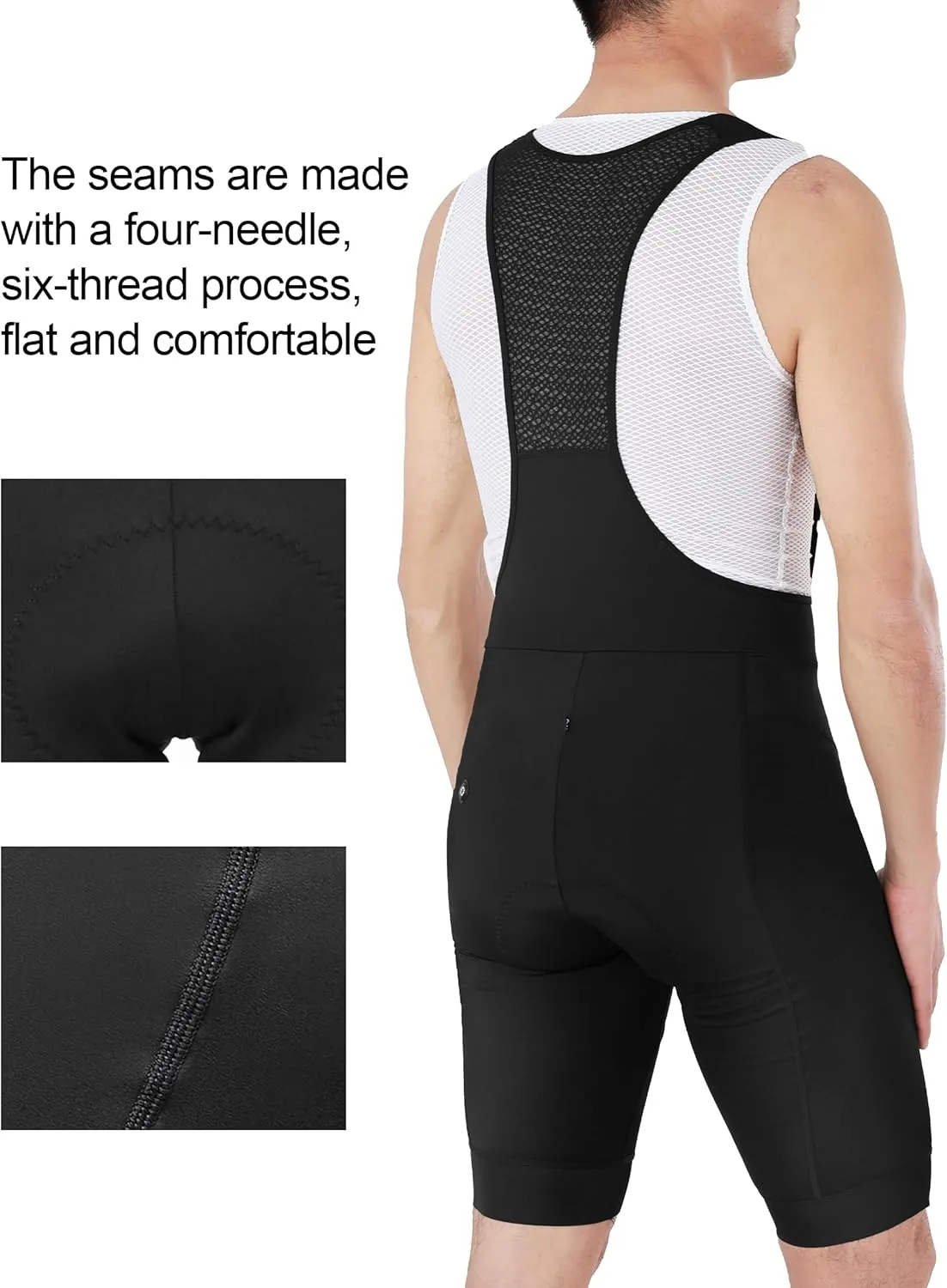 INBIKE Men's Cycling Bib Shorts 3D Padded, Long Riding Pad, Cycling Bibs, Bike Bib Shorts