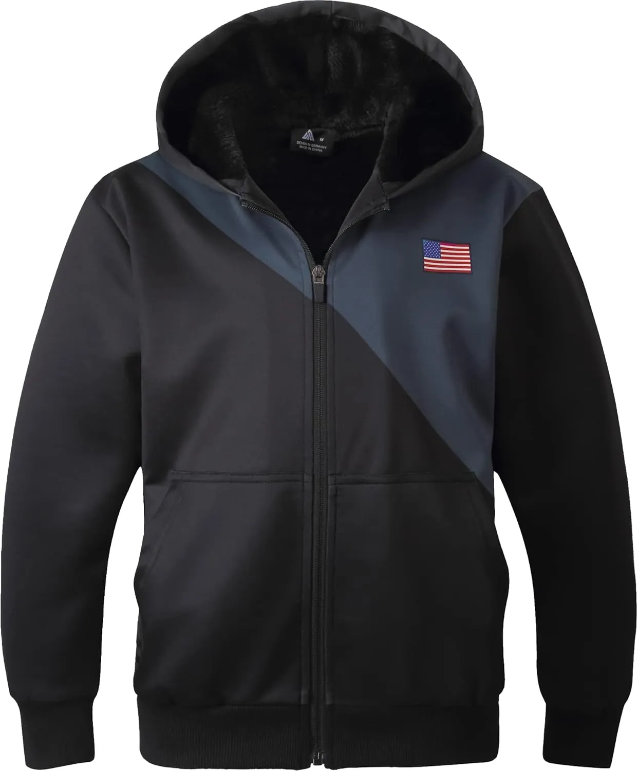 JACKETOWN Kids Fleece Jacket 3D Printed Star Hooded Sweatshirt Full Zipp Up Boys Sherpa Lined Winter Coat 6-15 Years