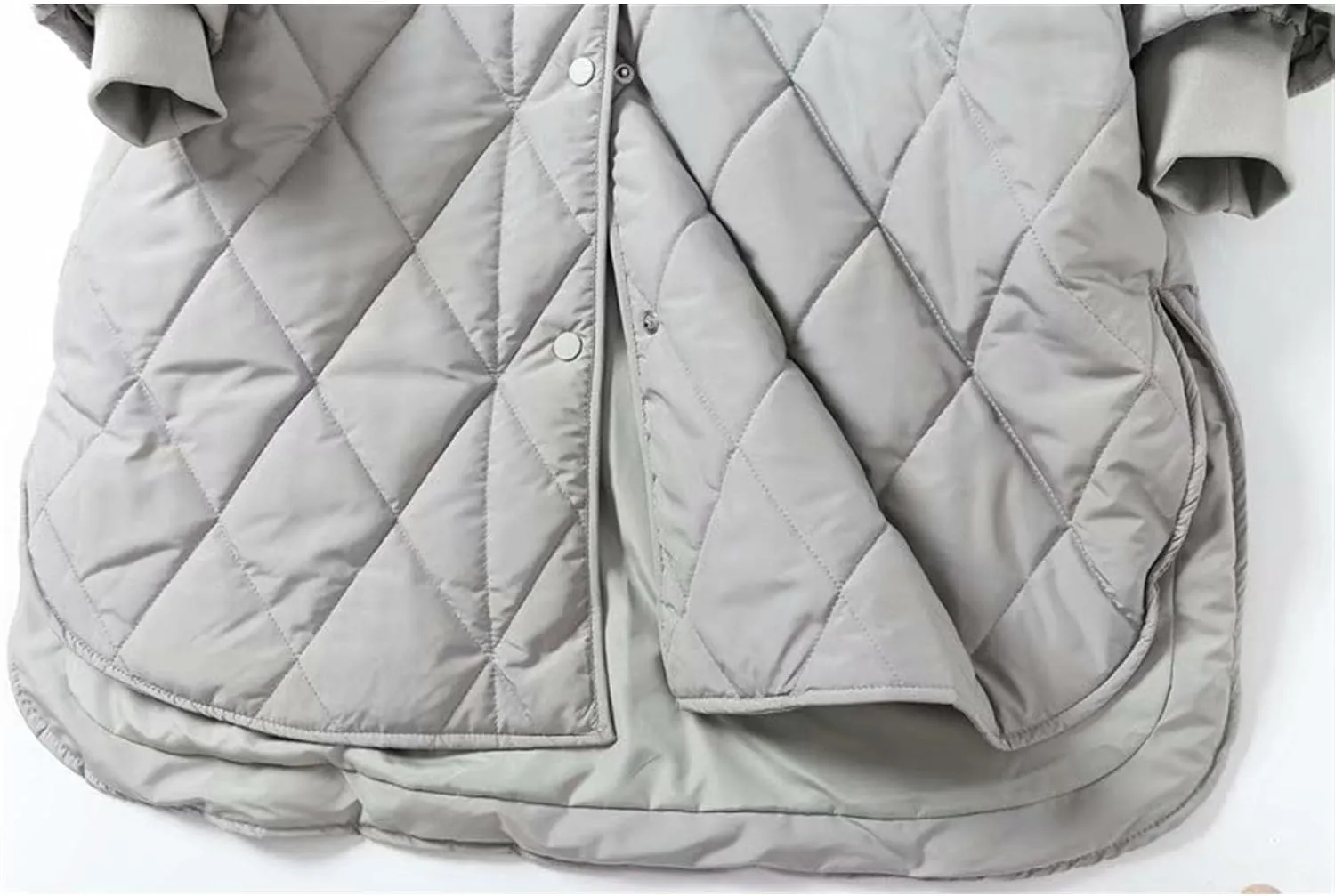JEsilunmaMY Women's Hooded Long Quilted Jacket Button Down Loose Insulated Puffer Jackets Warm Padded Down Winter Coats