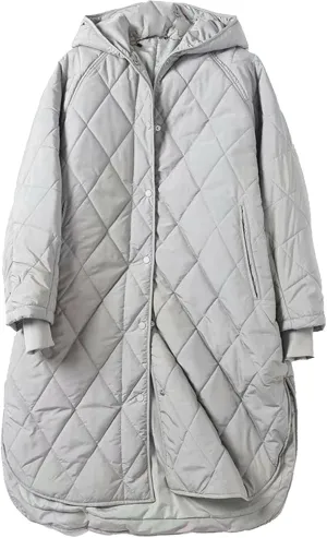 JEsilunmaMY Women's Hooded Long Quilted Jacket Button Down Loose Insulated Puffer Jackets Warm Padded Down Winter Coats