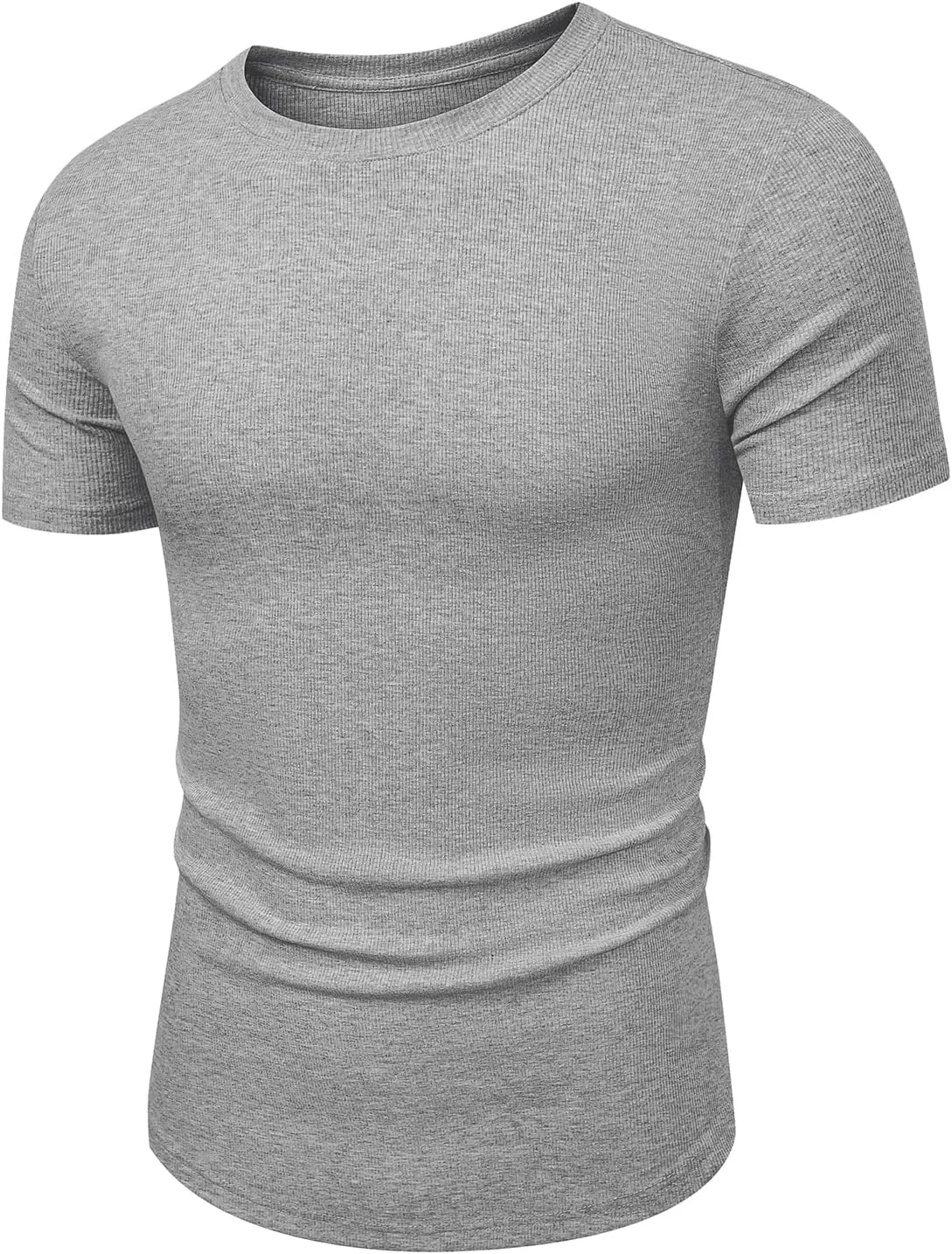 JMIERR Mens Short Sleeve T Shirt Summer Muscle Slim Fitted Crewneck Longline Tees Shirts for Gym Workout