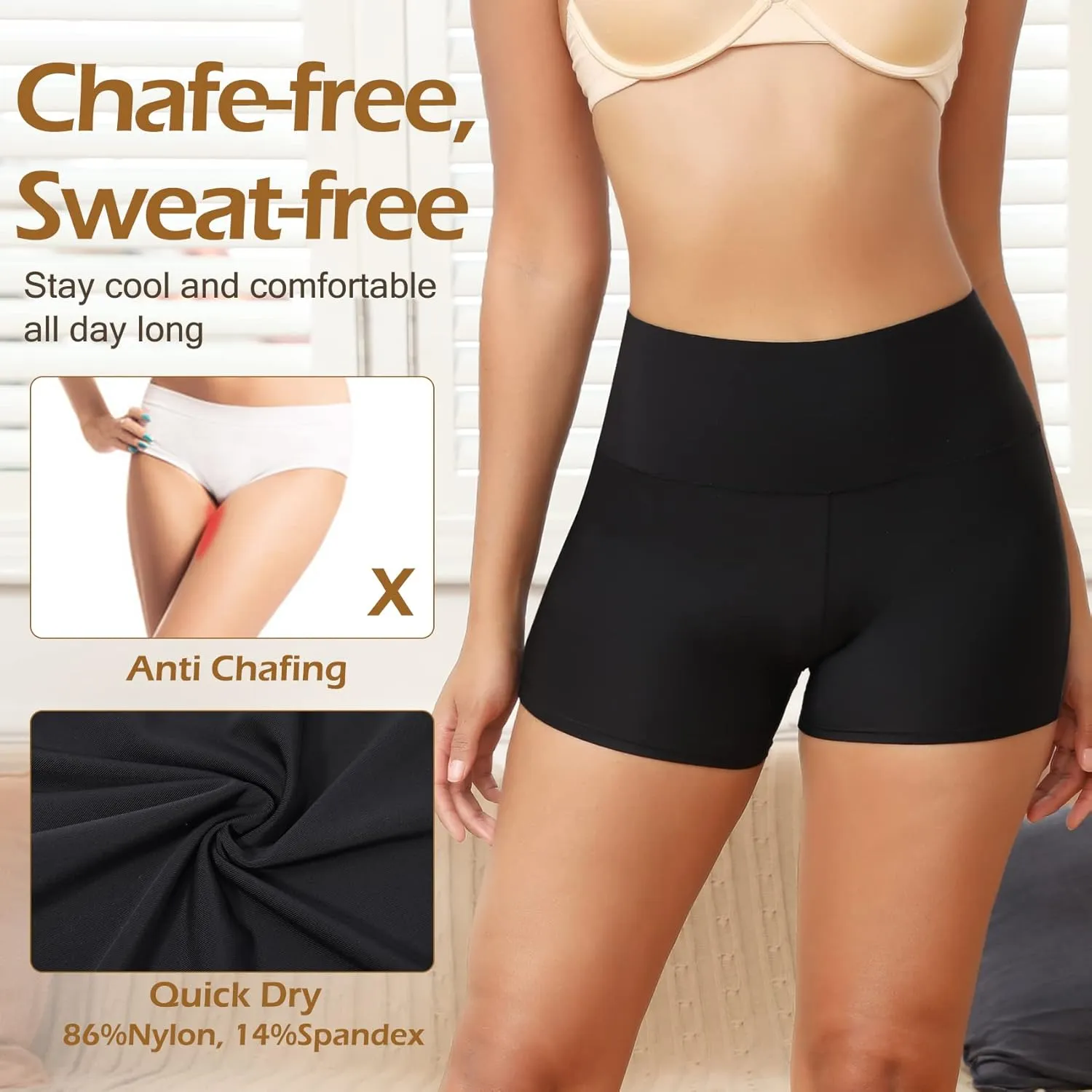 JOYSHAPER Slip Shorts for Under Dresses Women Seamless Boyshorts Panties Anti Chafing Underwear Shorts