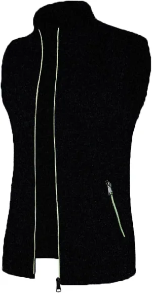 jsaierl Men's Casual Stand Collar Vest Full Zip Up Jacket Coat Vest Lightweight Slim Fit Vest Jackets with Zipper Pockets