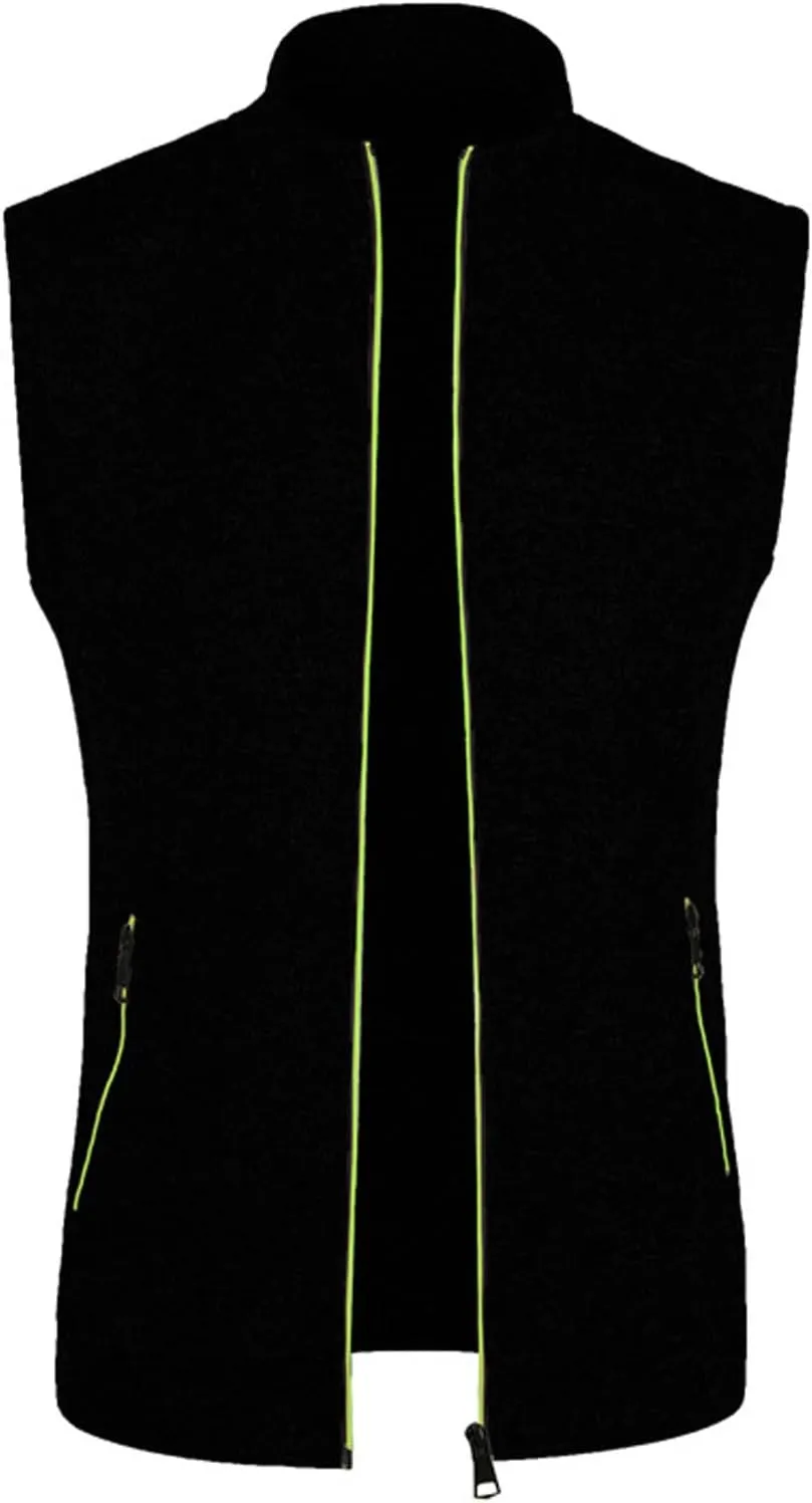 jsaierl Men's Casual Stand Collar Vest Full Zip Up Jacket Coat Vest Lightweight Slim Fit Vest Jackets with Zipper Pockets