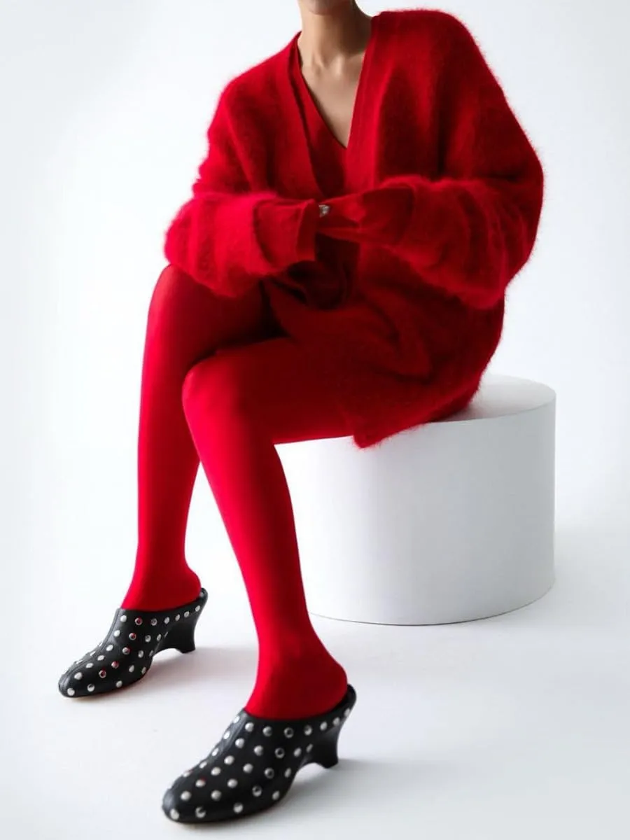 KELYWELL Cardigans Sweater for Womens V Neck Long Sleeve Button Down Slouchy Furry Knit Sweaters Button Up Sweater Coats