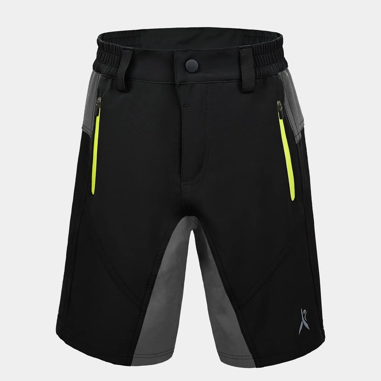 Kids Padded Bike Shorts with Padding Boys Teen Cycling Mountain Biking Shorts Zipper Pockets