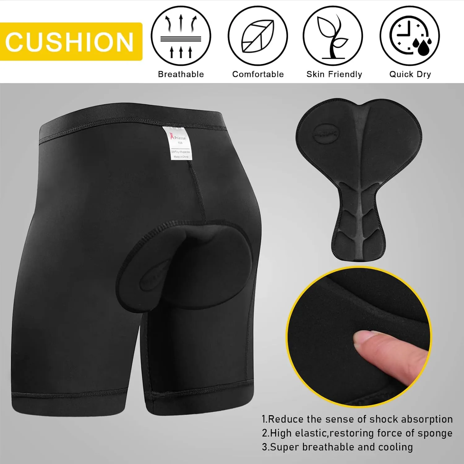 Kids Padded Bike Shorts with Padding Boys Teen Cycling Mountain Biking Shorts Zipper Pockets
