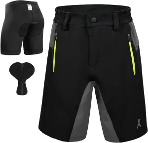 Kids Padded Bike Shorts with Padding Boys Teen Cycling Mountain Biking Shorts Zipper Pockets