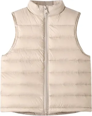 Kids Winter Thicken Puffer Down Jacket Vest 2025 Zip Warm Waistcoat Boys Girls Sleeveless Outerwear 4-16 Years Old