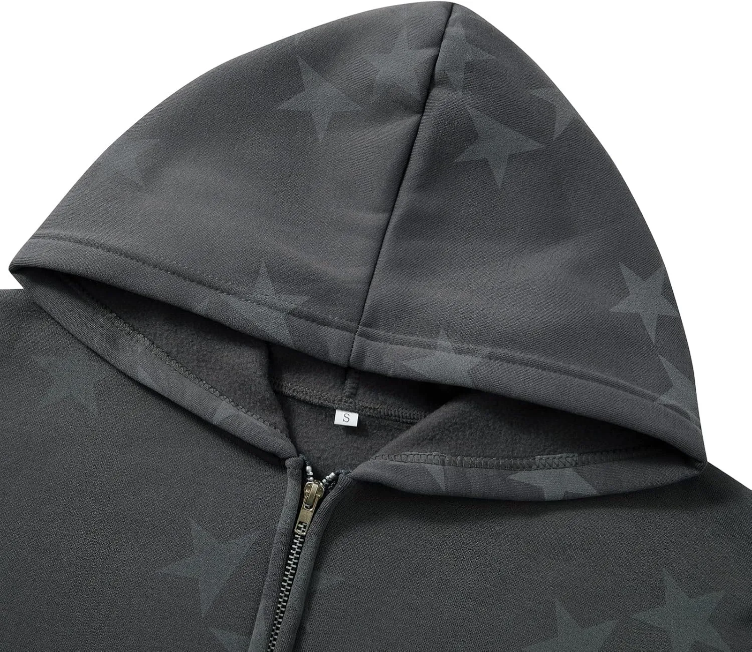 KOSUSANILL Women Y2k Star Graphic Zip Up Hoodie Long Sleeve Oversized Sweatshirt Jacket Vintage Aesthetic Streetwear