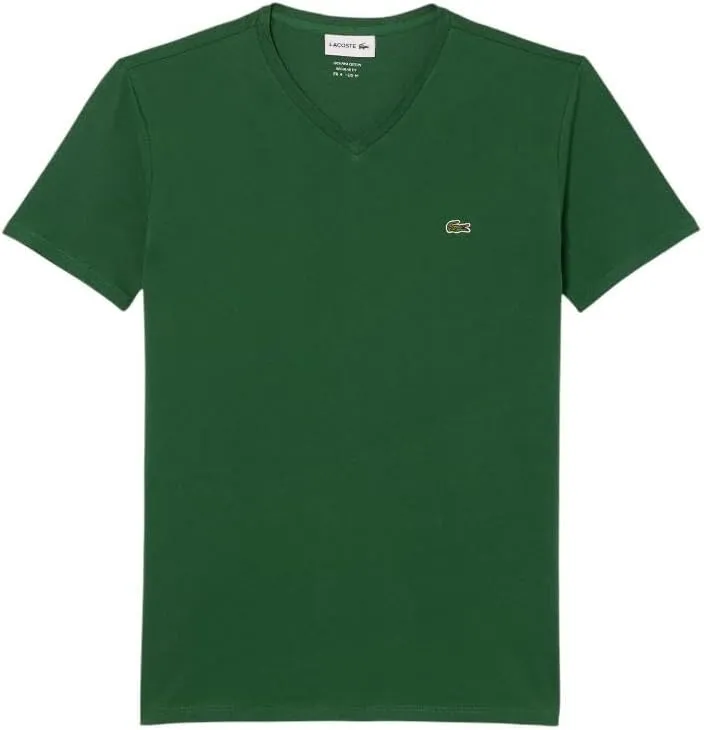 Lacoste Men's Short Sleeve V-Neck Pima Cotton Jersey T-Shirt