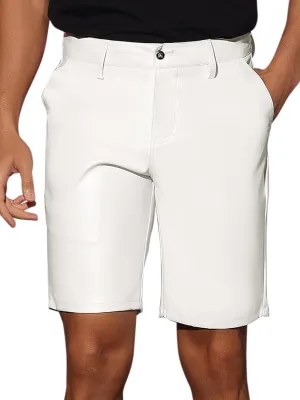 Lars Amadeus Faux Leather Shorts for Men's Hip Hop Motorcycle Biker Party Disco Shorts